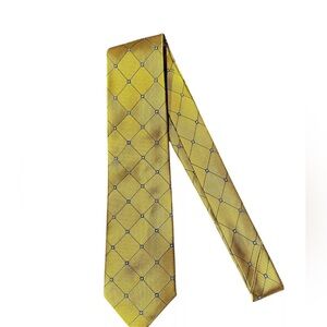 Jos A Bank Executive Collection Mens Tie Gold Geometric Handmade